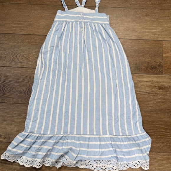 Janie and Jack Girls Aerin Linen Blend Maxi Dress Halter Eyelet Ruffle Size 7 - Picture 10 of 10